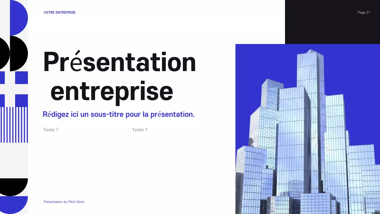 présentation commerciale moderne bleue