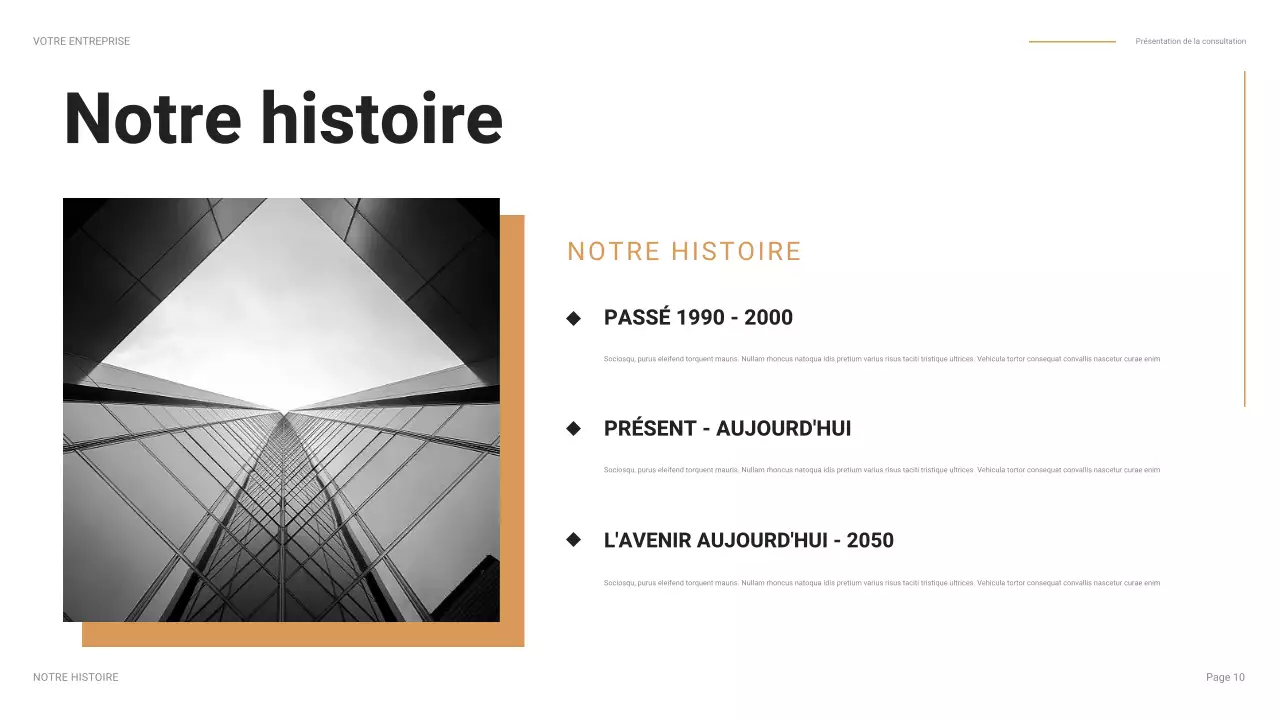 présentation d'entreprise moderne orange