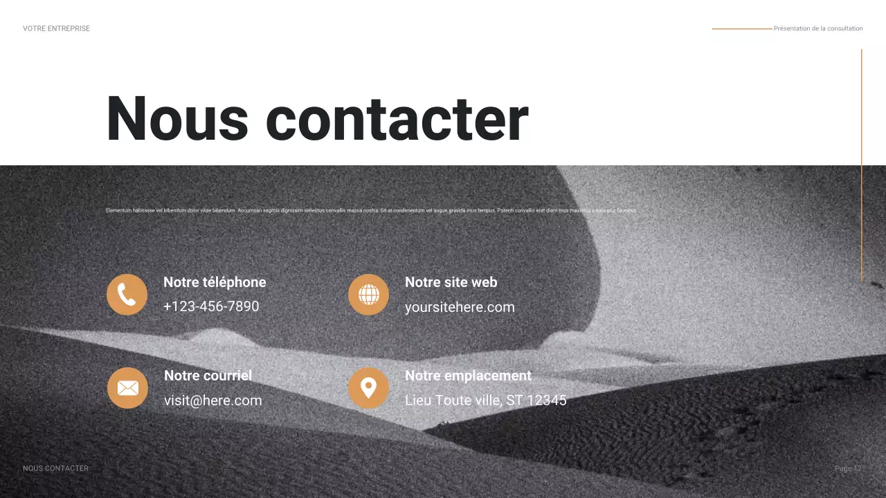 présentation d'entreprise moderne orange