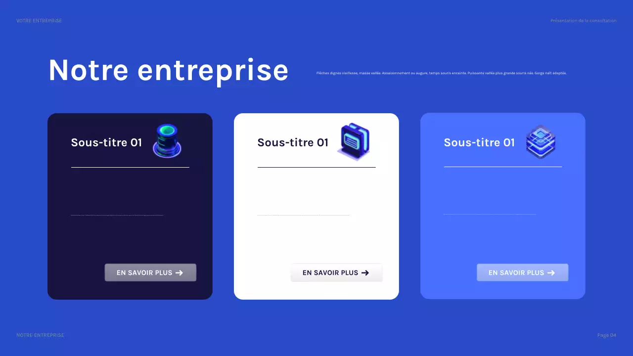 présentation informatique moderne bleue