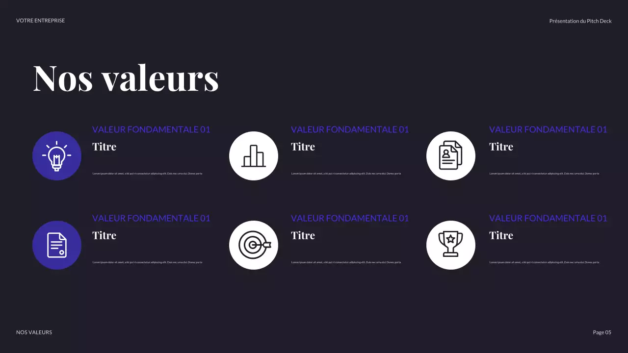 présentation commerciale moderne violette