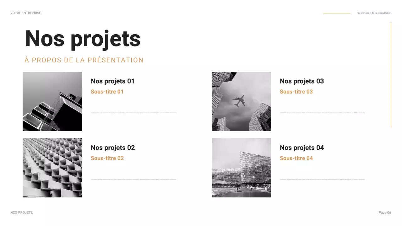 présentation d'entreprise moderne orange