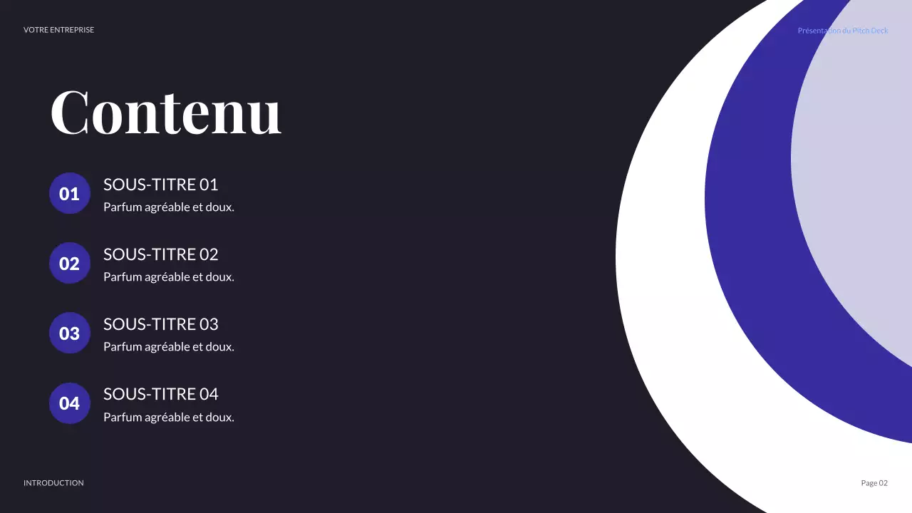 présentation commerciale moderne violette