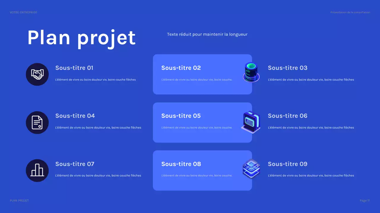 présentation informatique moderne bleue