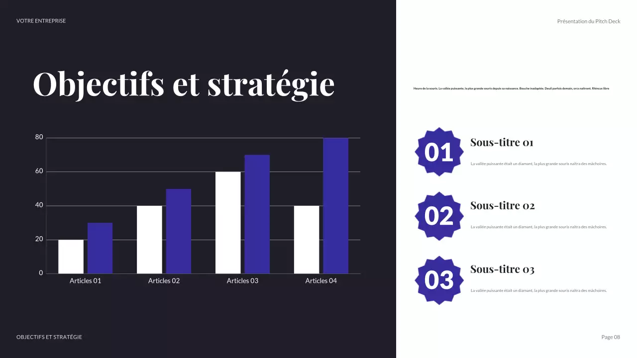 présentation commerciale moderne violette