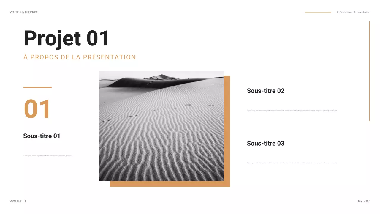 présentation d'entreprise moderne orange