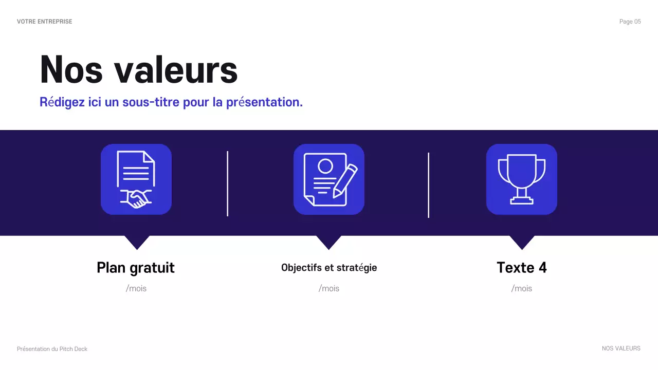 présentation commerciale moderne bleue