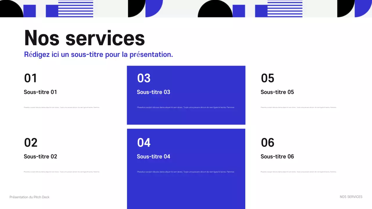 présentation commerciale moderne bleue