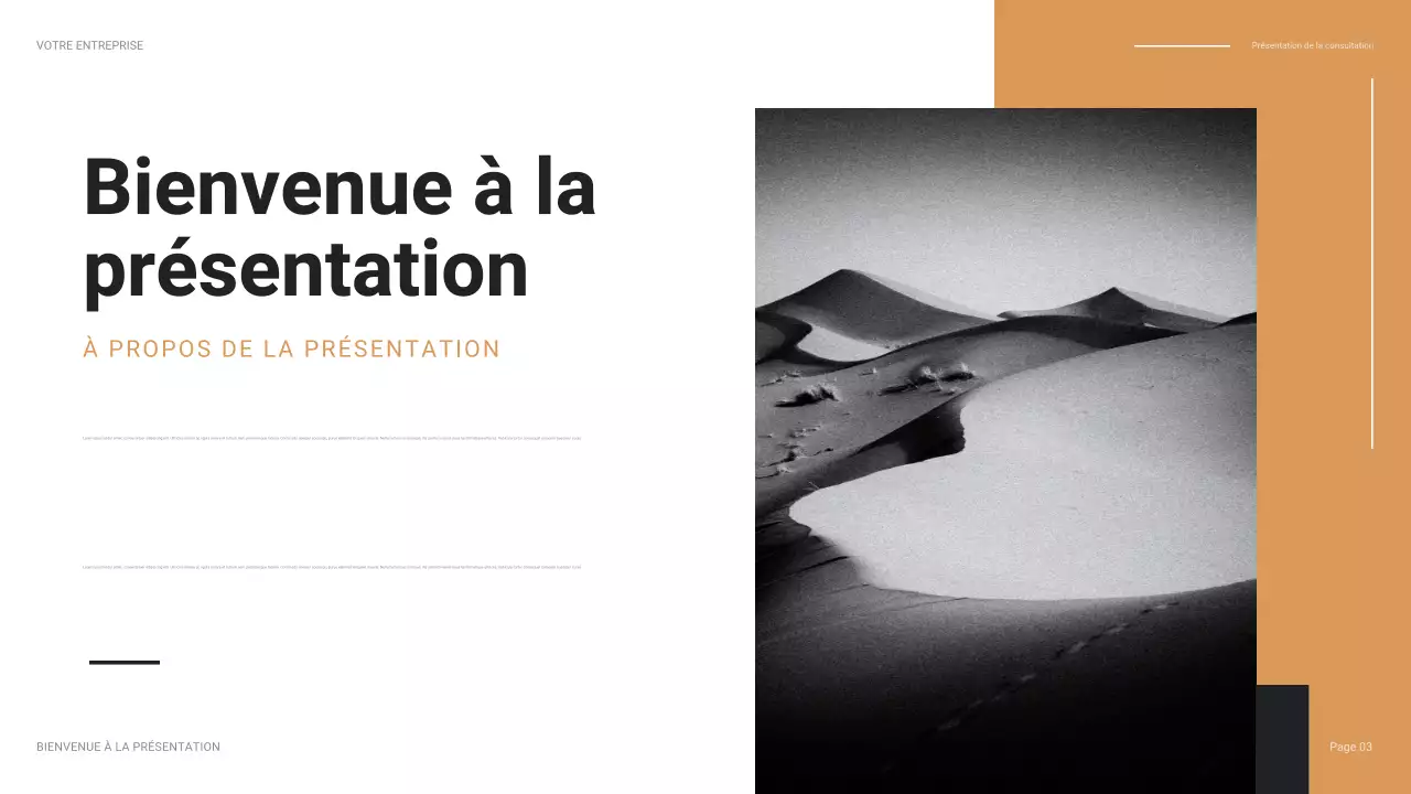 présentation d'entreprise moderne orange