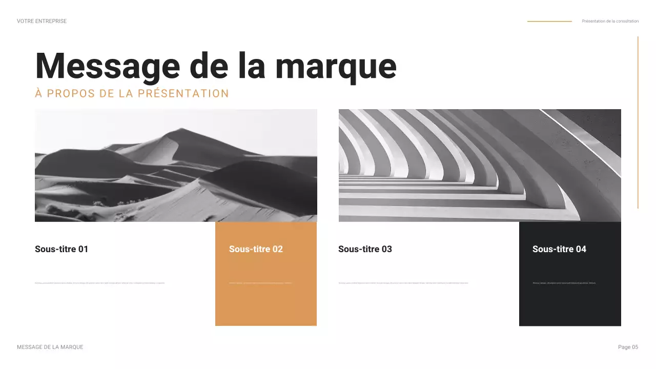 présentation d'entreprise moderne orange