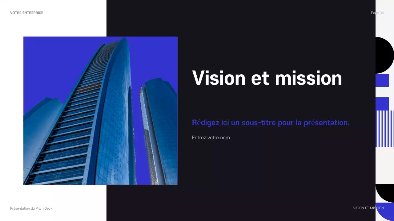 présentation commerciale moderne bleue