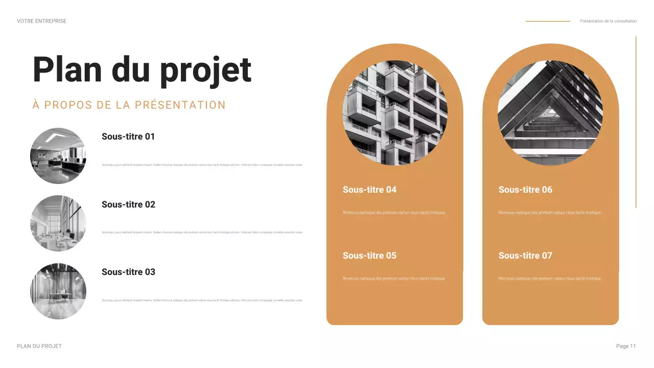 présentation d'entreprise moderne orange