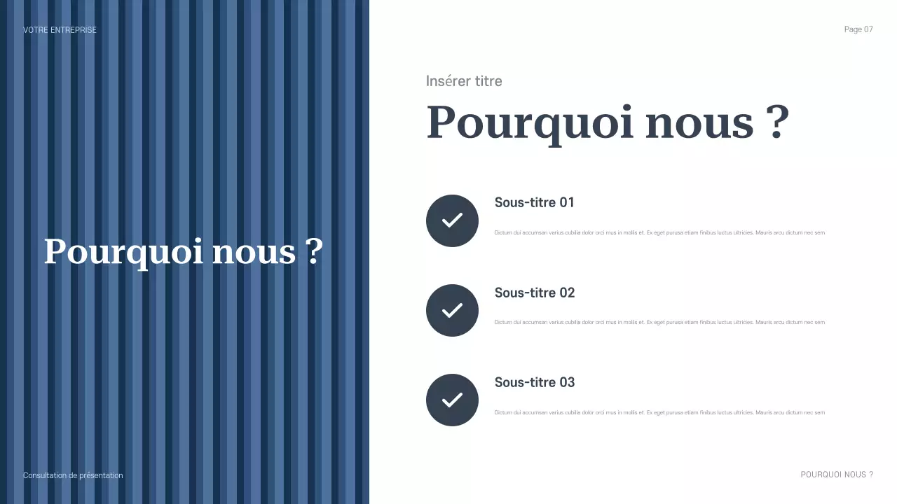 présentation de conseil professionnel bleu