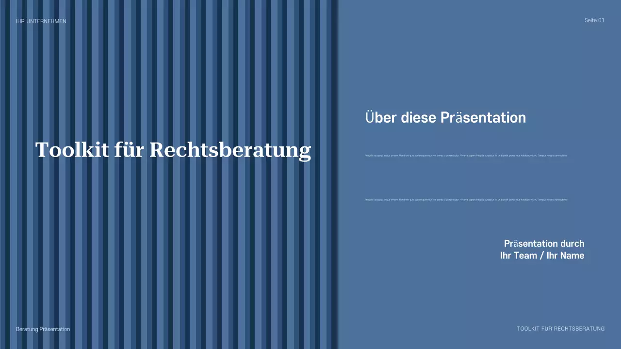 blaue professionelle Beratungspräsentation