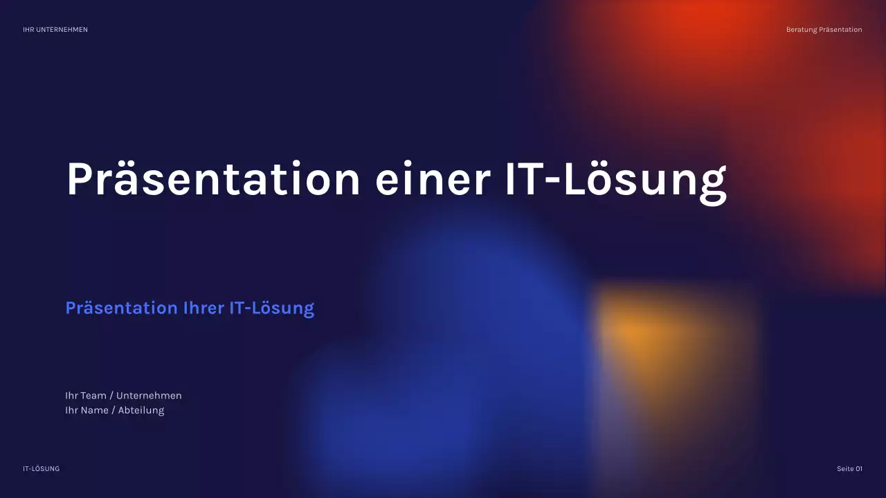 blaue moderne IT-Präsentation