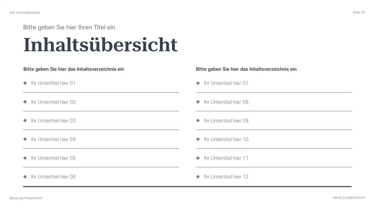 blaue professionelle Beratungspräsentation