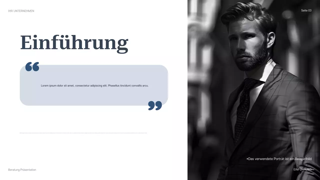 blaue professionelle Beratungspräsentation