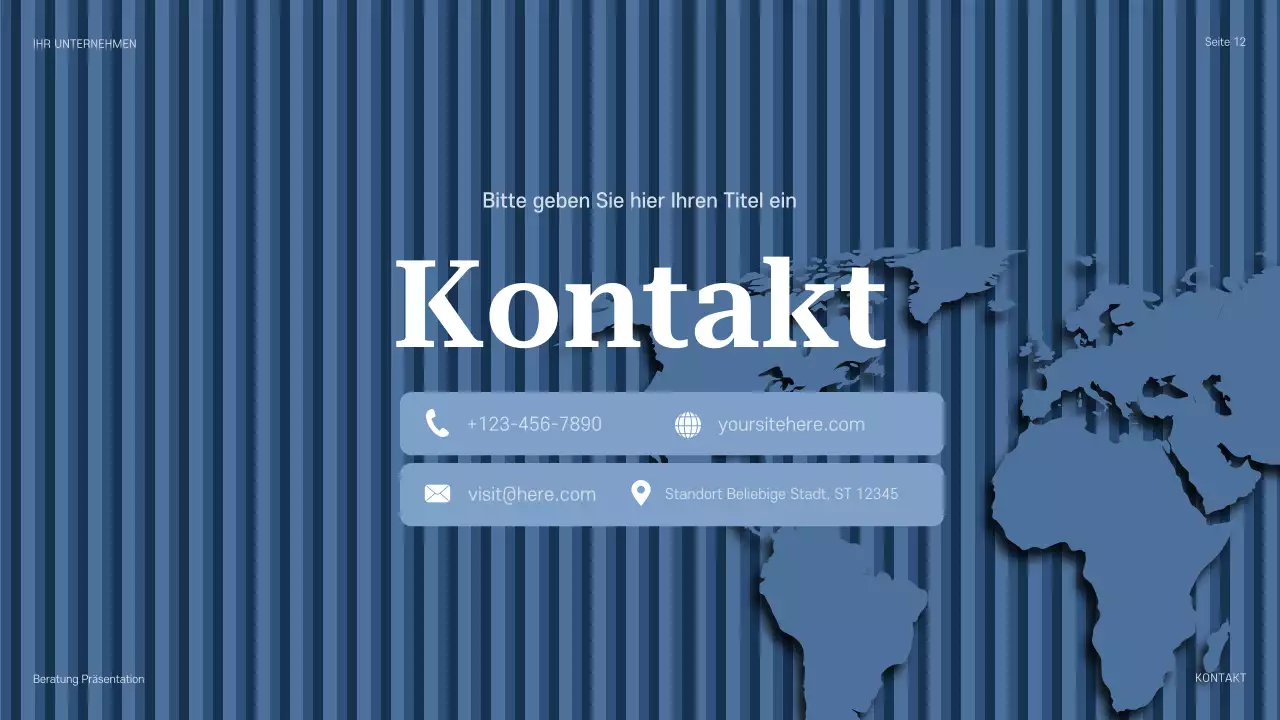 blaue professionelle Beratungspräsentation