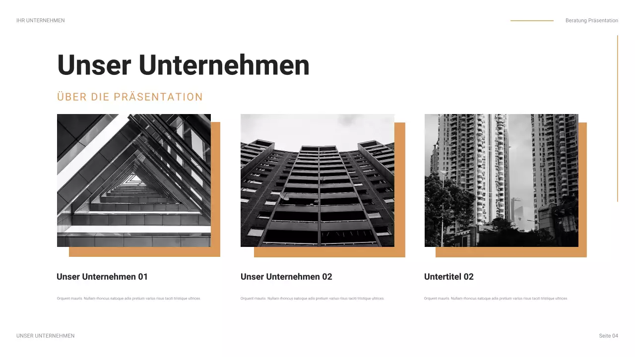 orange moderne geschäftspräsentation