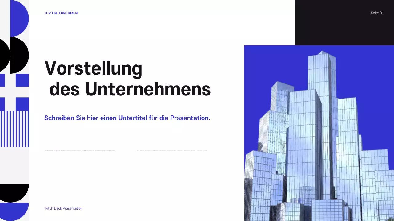 blaue moderne geschäftspräsentation