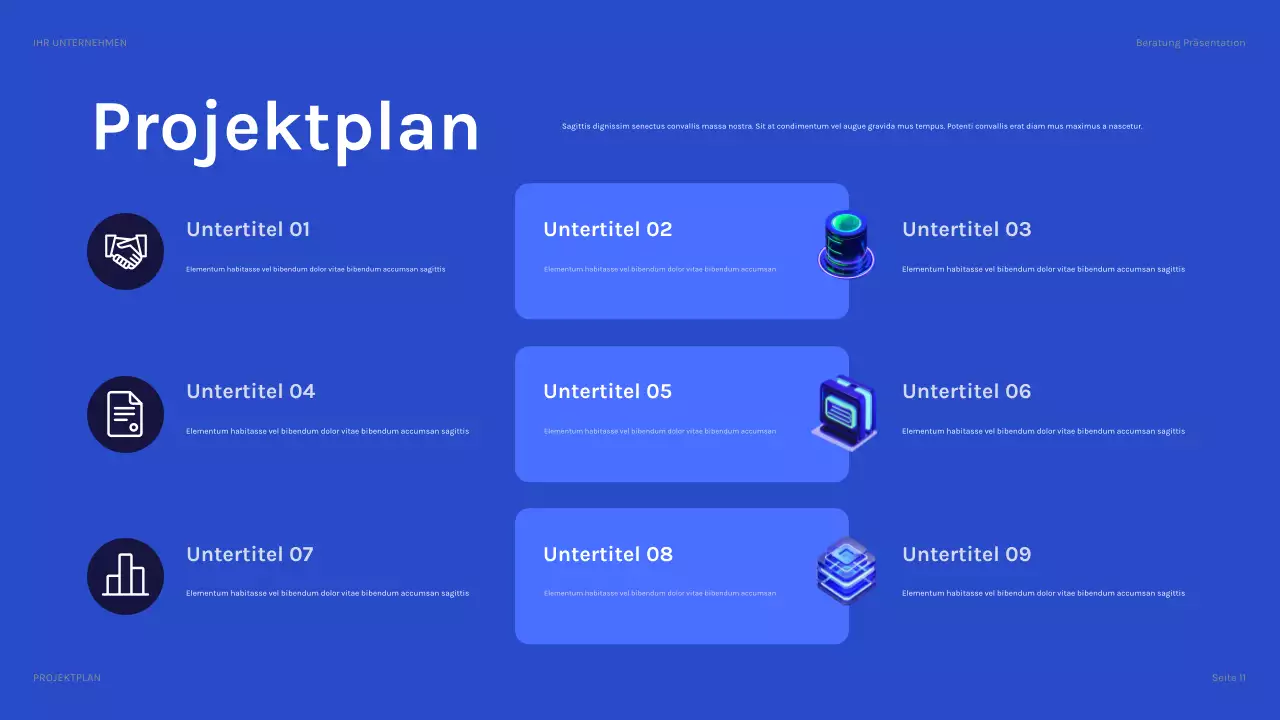 blaue moderne IT-Präsentation
