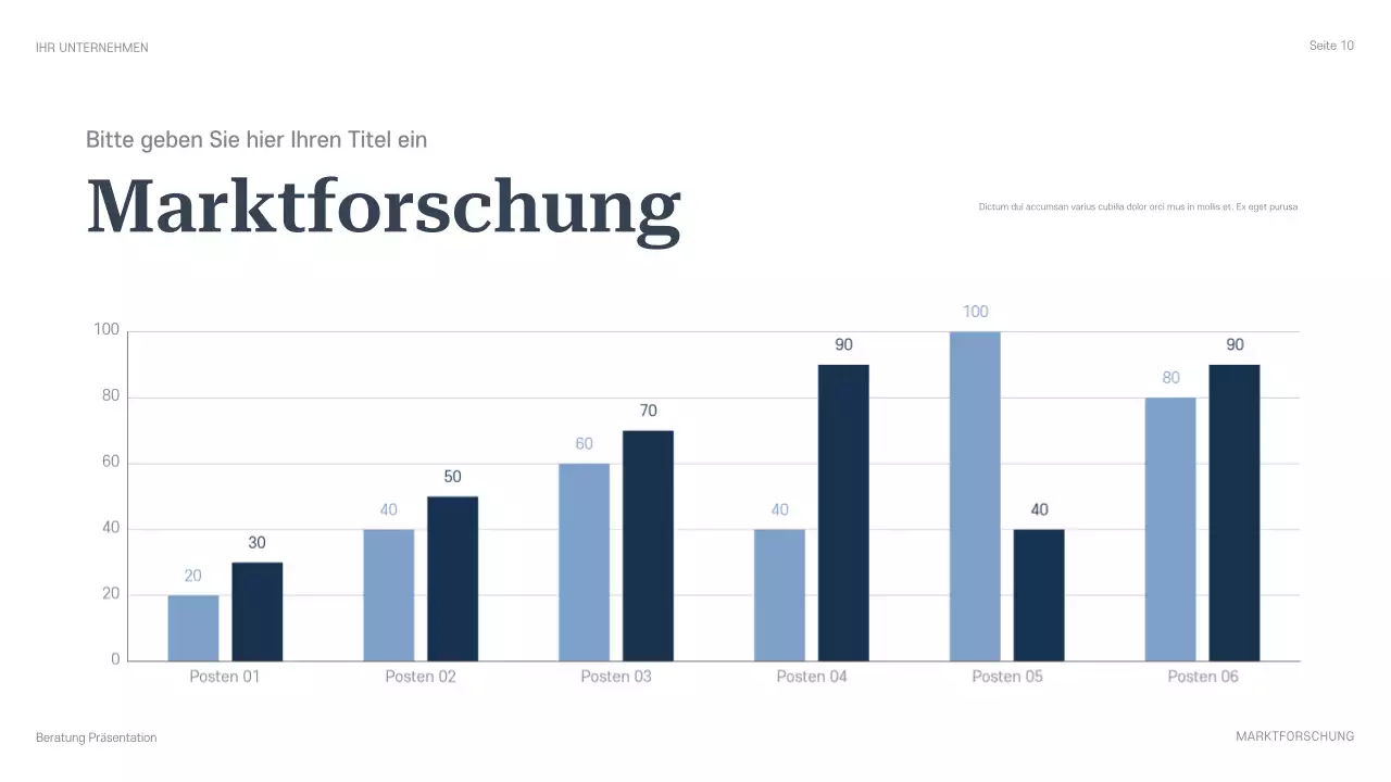 blaue professionelle Beratungspräsentation