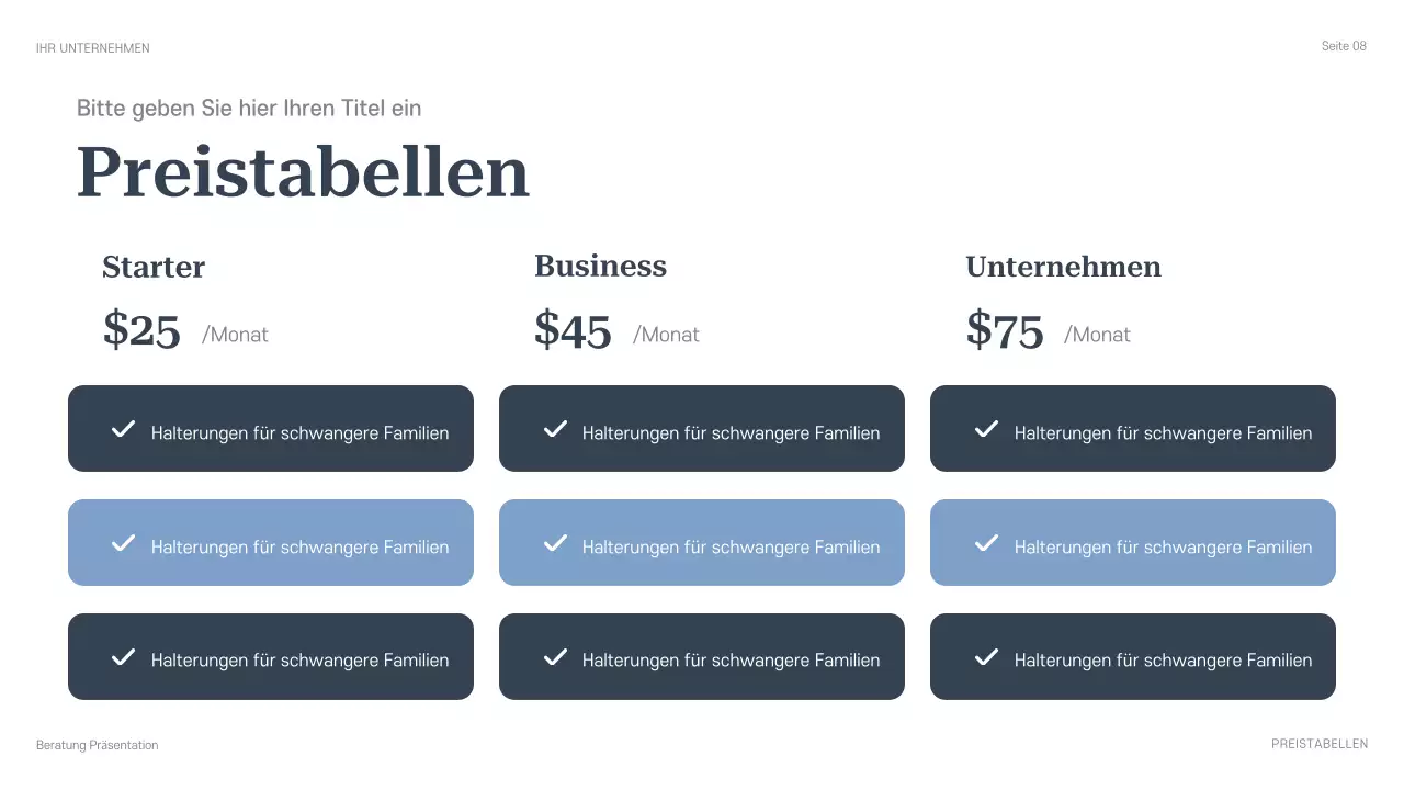 blaue professionelle Beratungspräsentation