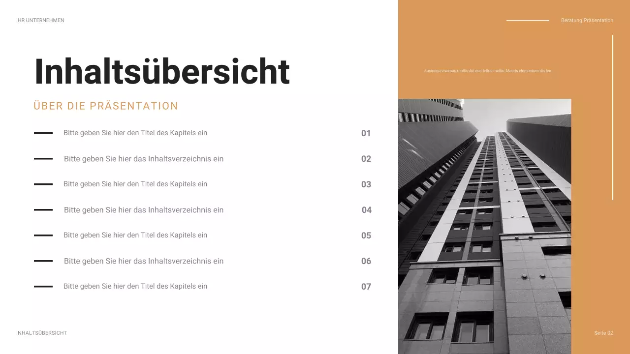 orange moderne geschäftspräsentation