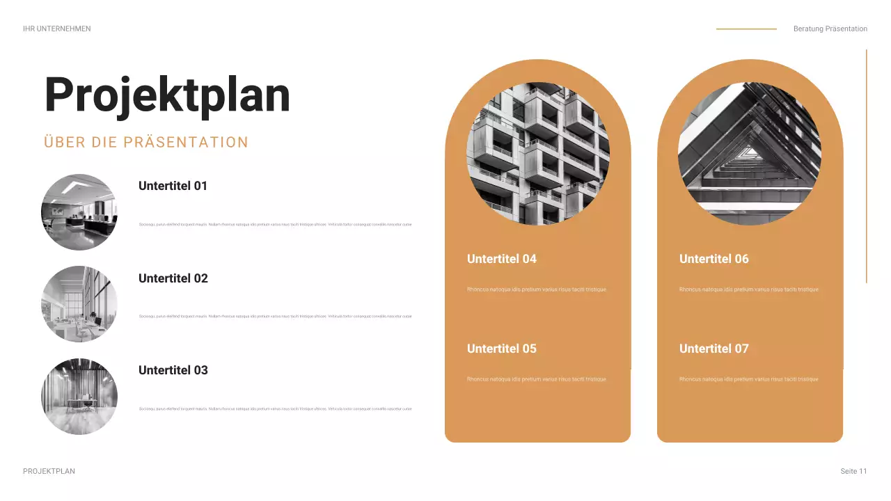 orange moderne geschäftspräsentation