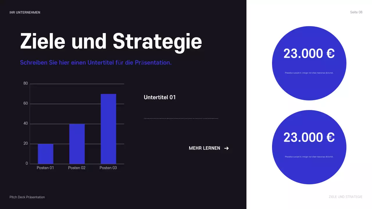 blaue moderne geschäftspräsentation