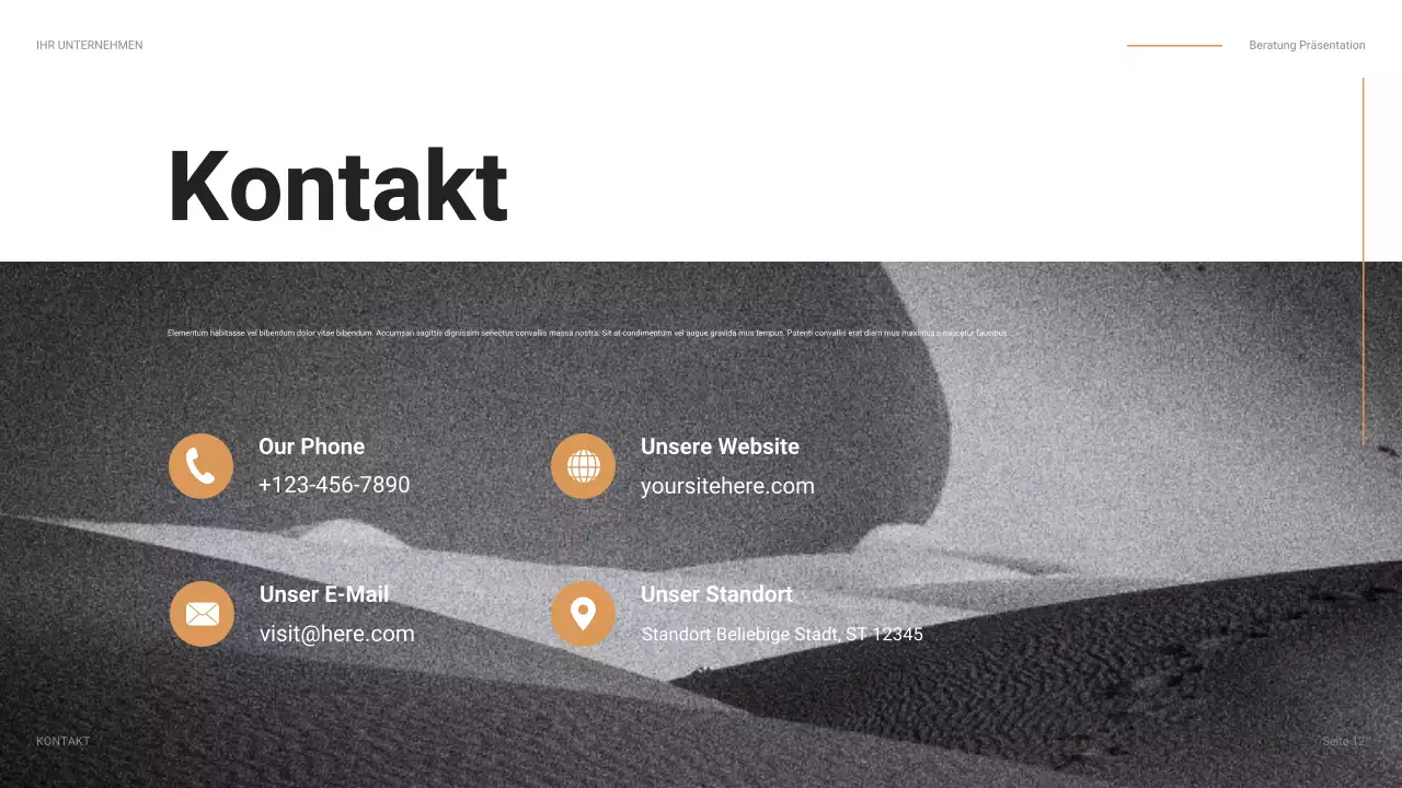 orange moderne geschäftspräsentation