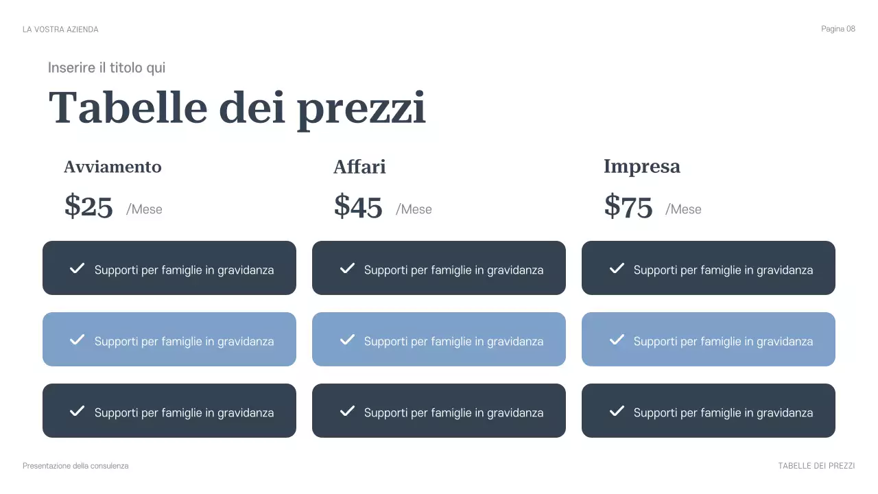 presentazione di consulenza professionale blu