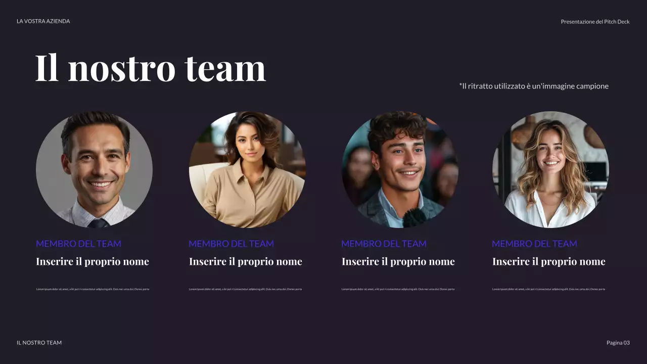 presentazione aziendale moderna viola