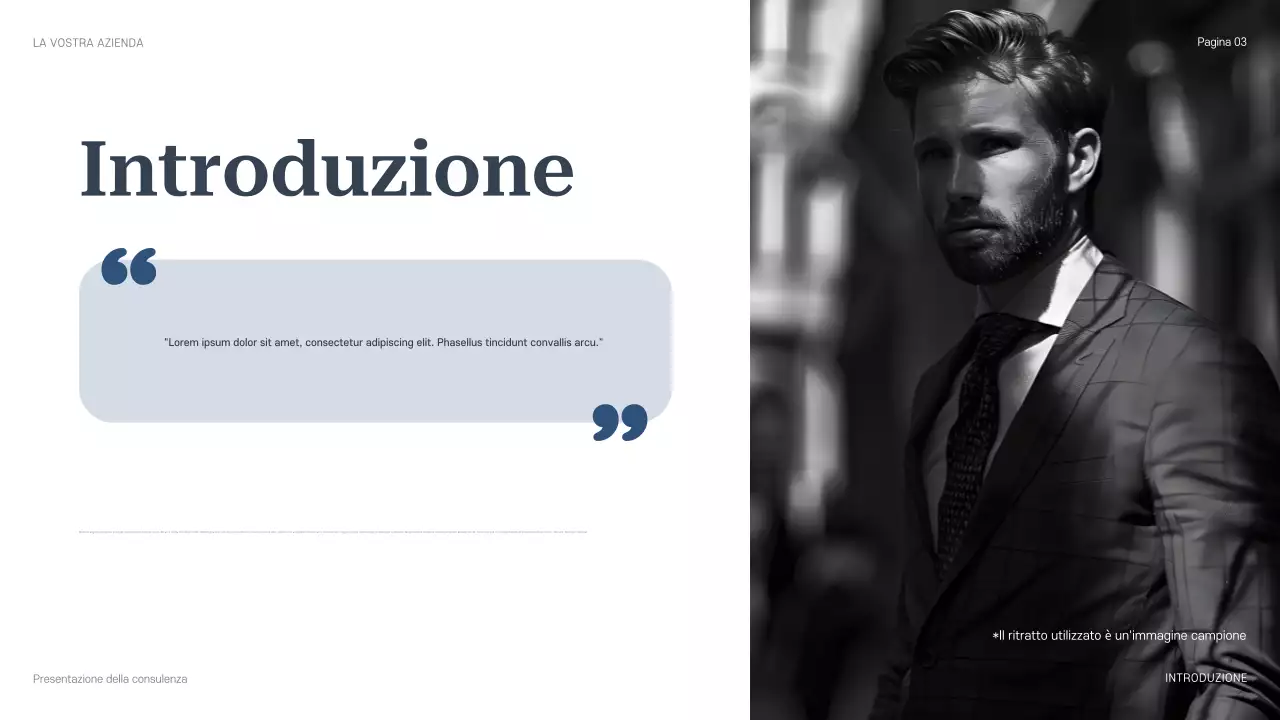 presentazione di consulenza professionale blu