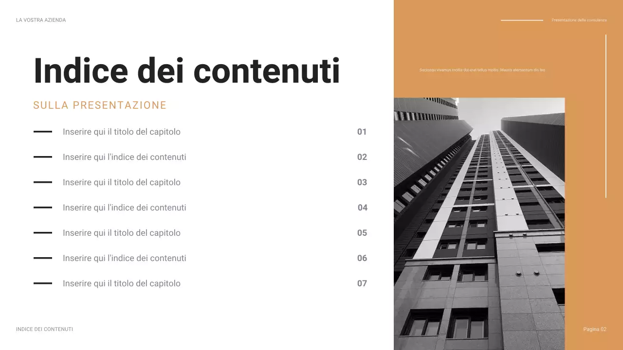 presentazione aziendale moderna arancione