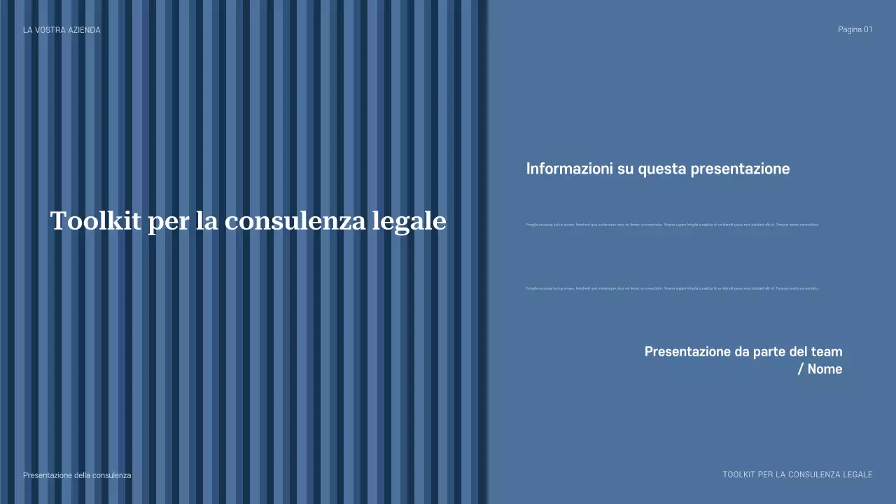 presentazione di consulenza professionale blu