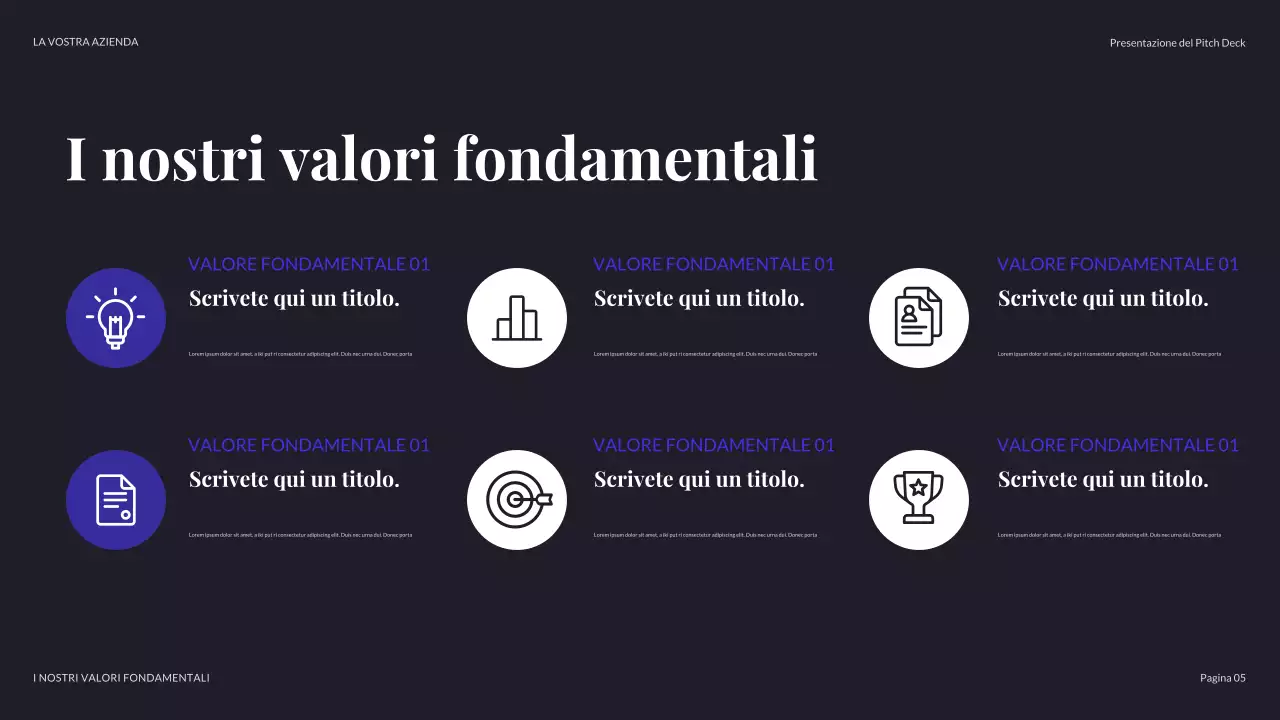 presentazione aziendale moderna viola