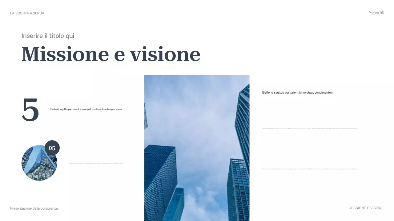 presentazione di consulenza professionale blu