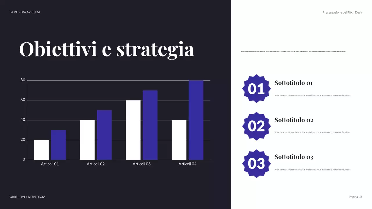 presentazione aziendale moderna viola