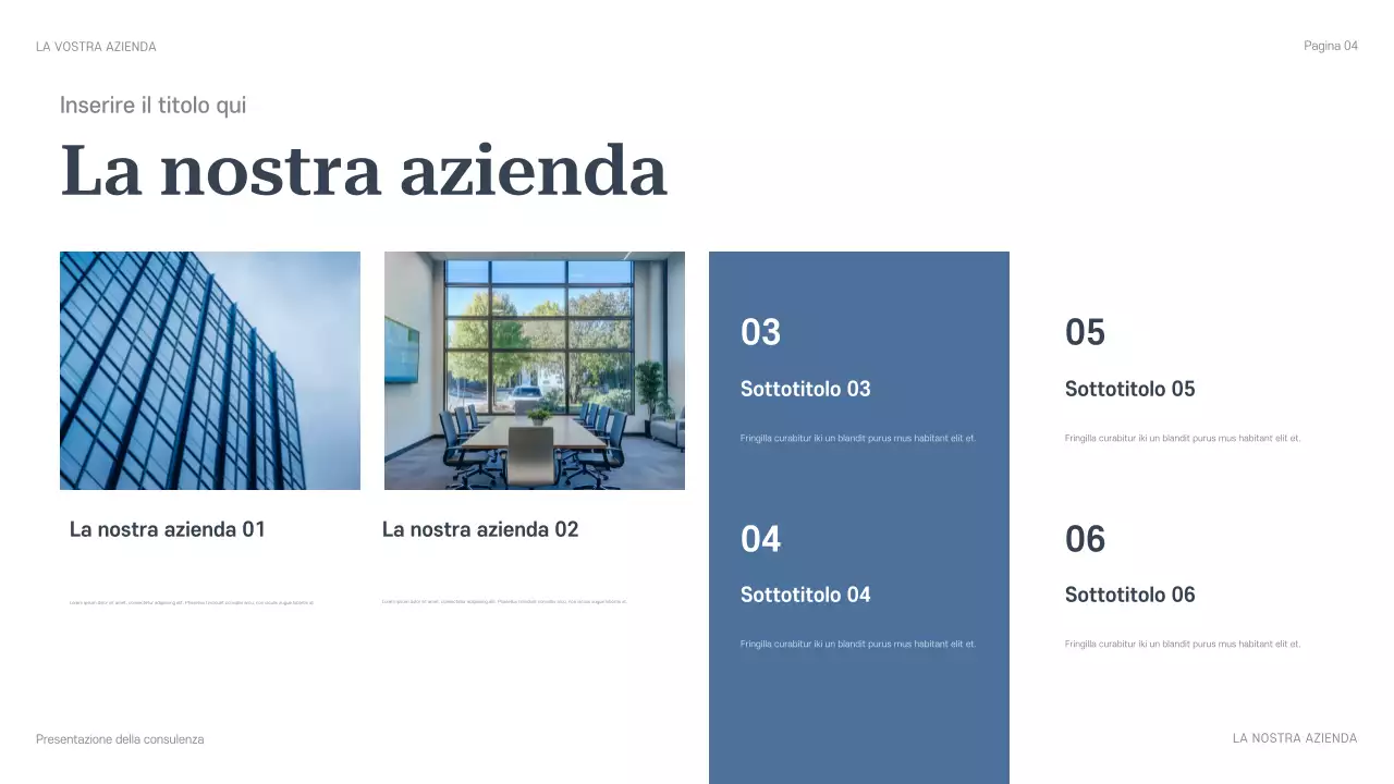 presentazione di consulenza professionale blu