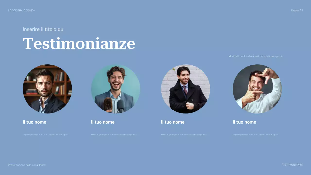 presentazione di consulenza professionale blu