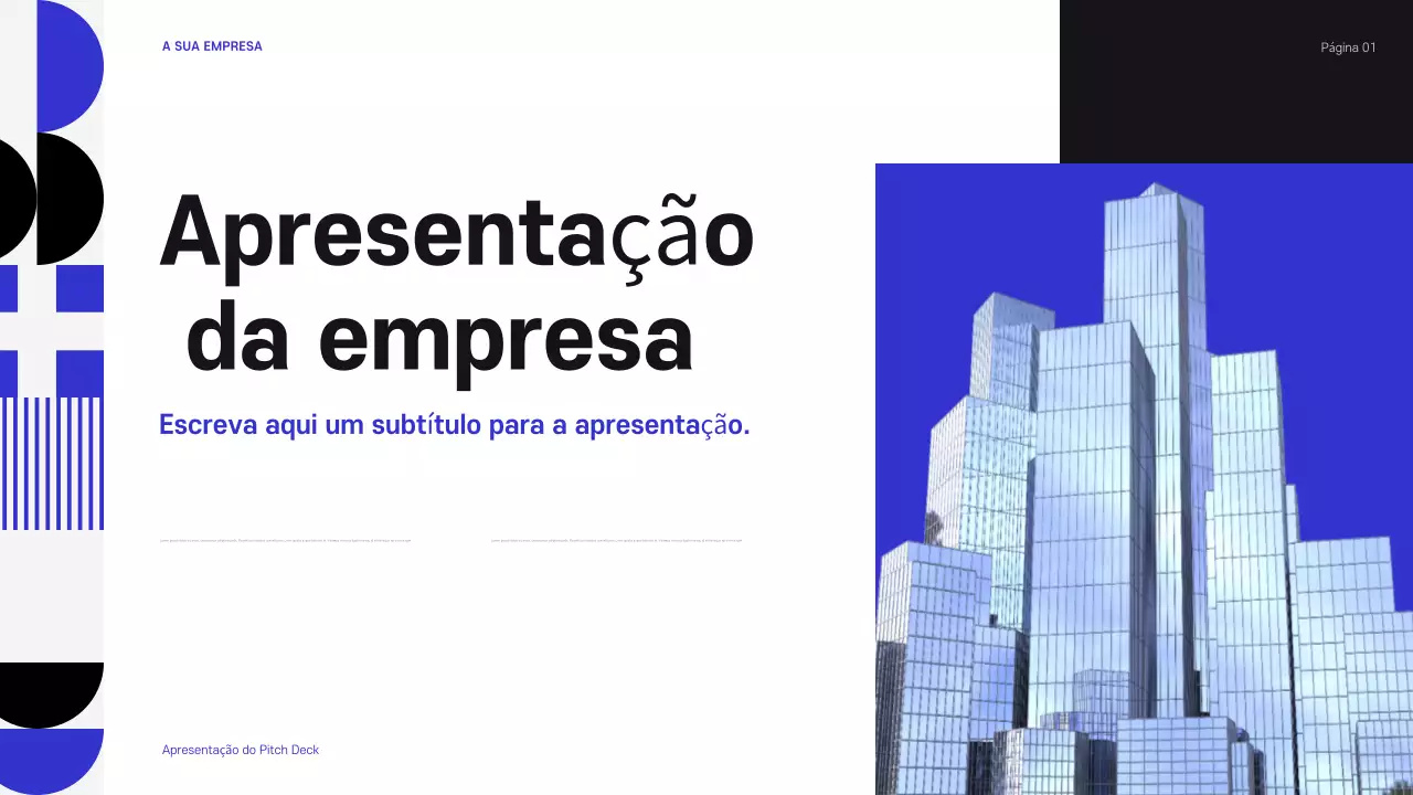 apresentação empresarial moderna azul