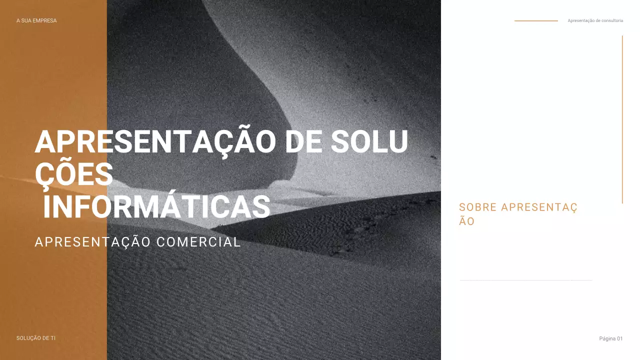 apresentação empresarial moderna laranja