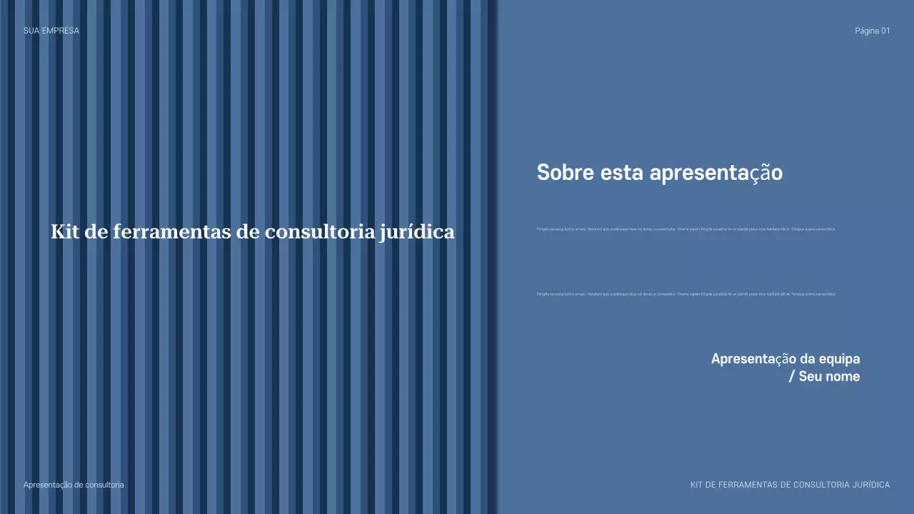 apresentação de consultoria profissional azul