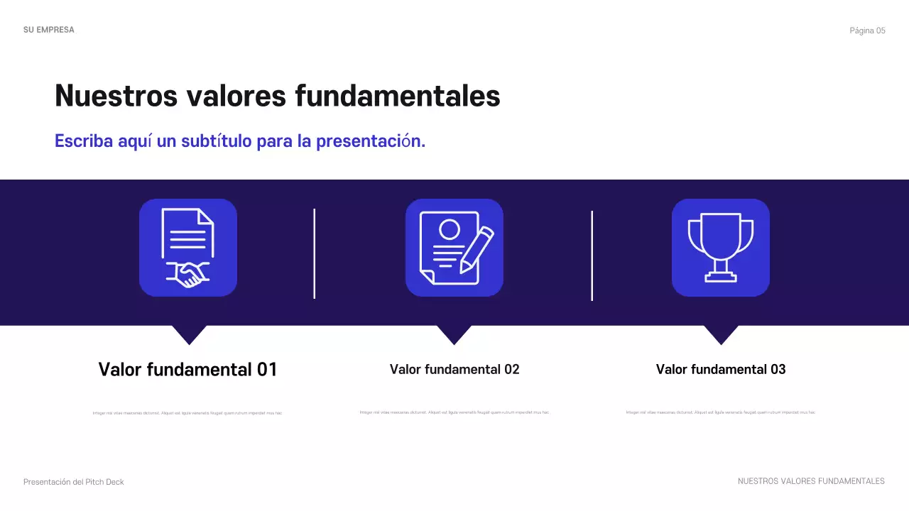 Presentación empresarial moderna en color azul