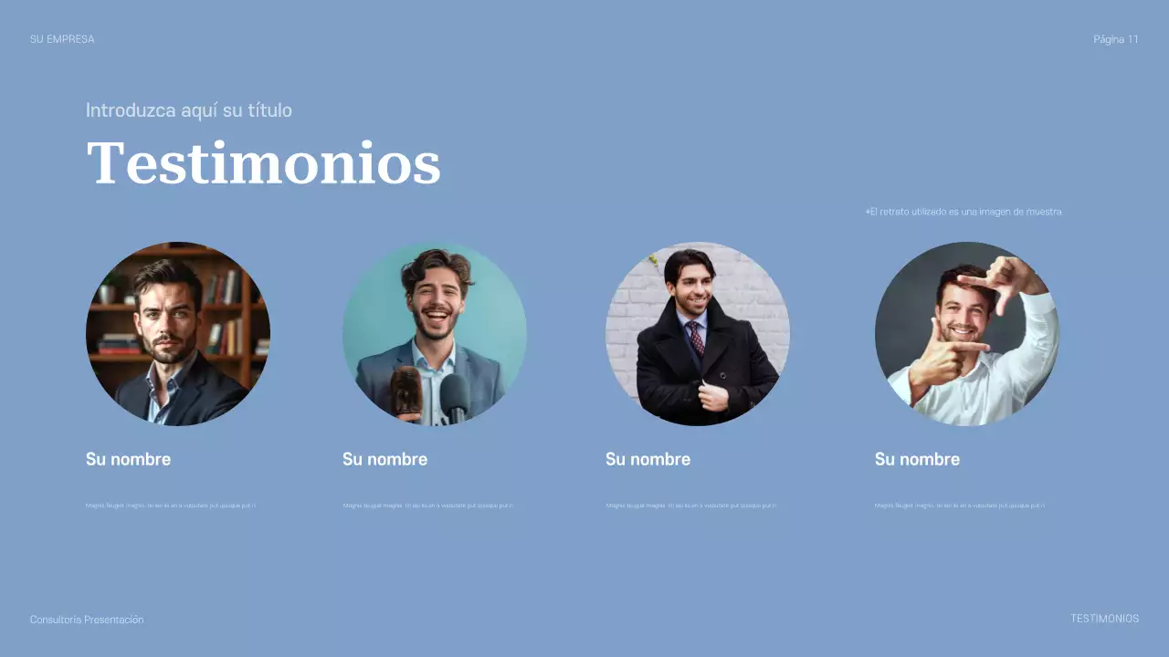 Presentación de consultoría profesional azul