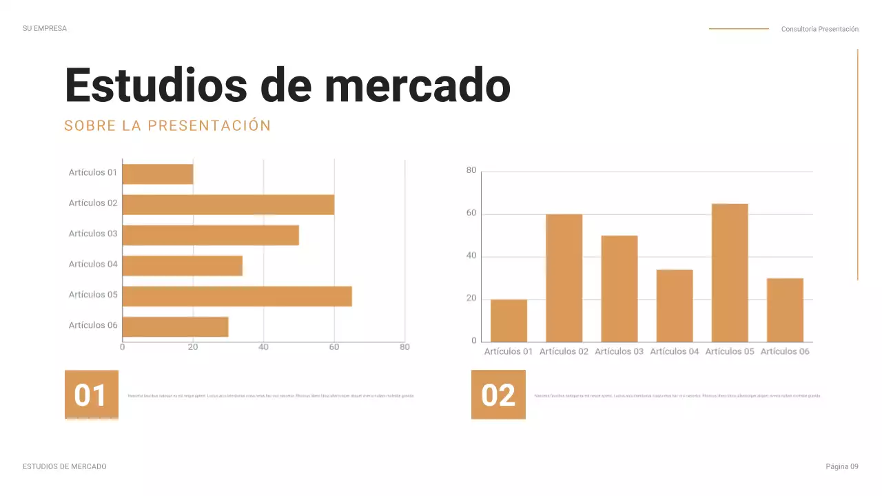 Presentación empresarial moderna en color naranja