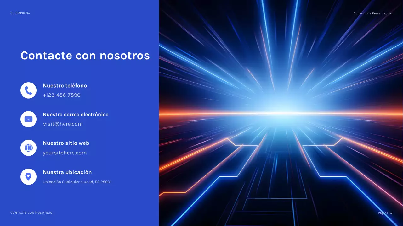 Presentación de TI moderna en color azul