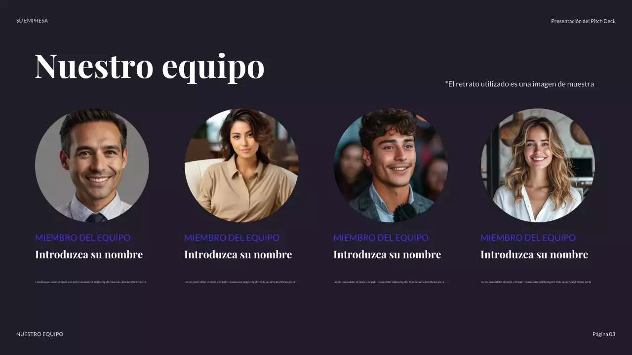 Presentación empresarial moderna de color morado