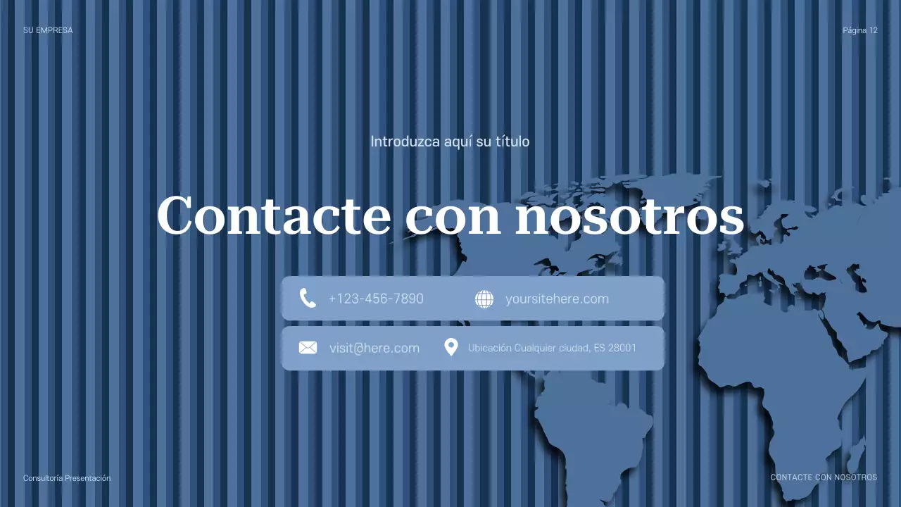 Presentación de consultoría profesional azul